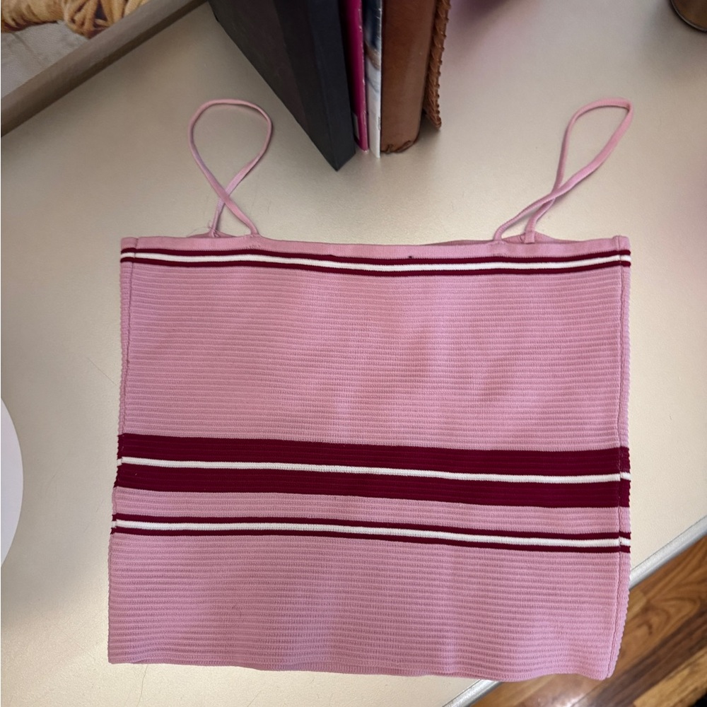 Lulu's Pink and Red Striped Top